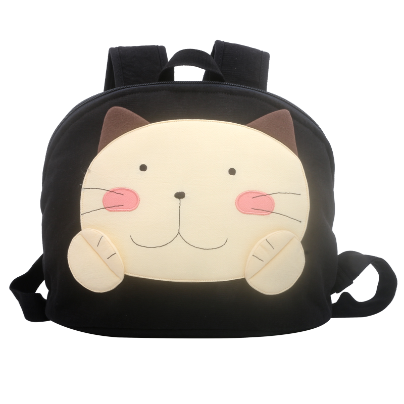 可爱猫咪纯棉布包儿童书包双肩包