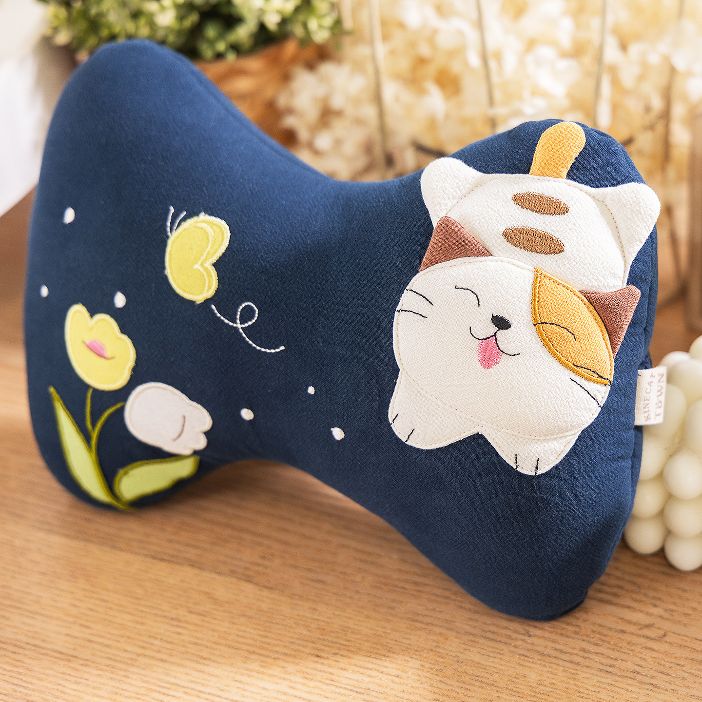 Kine猫花园手工棉布汽车头枕颈枕