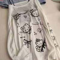 韓系趣味可愛kitty貓印花