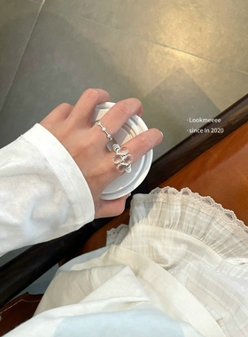 韩国ins小众设计师款缠绕戒指