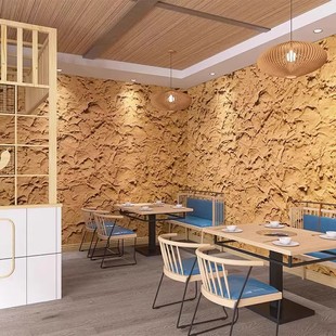 黄泥墙面装饰壁纸农村土菜馆3d土墙饭店复古风格装修农家乐墙纸