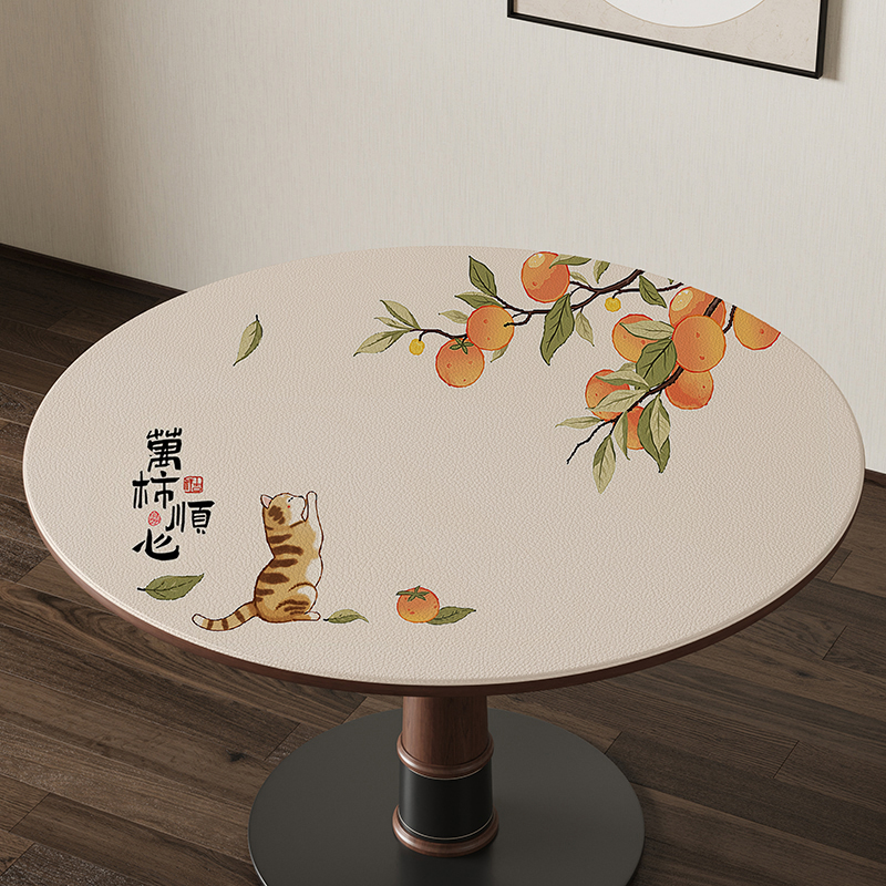 圆桌布防水防油免洗布罩套