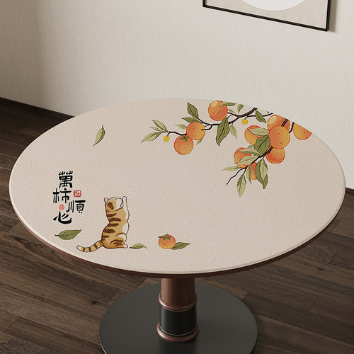 圆桌布防水防油免洗布罩套