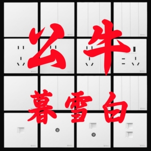 公牛G61暮雪白色超薄开关插座五孔一开16a面板哑光蝶翼磨砂暗装