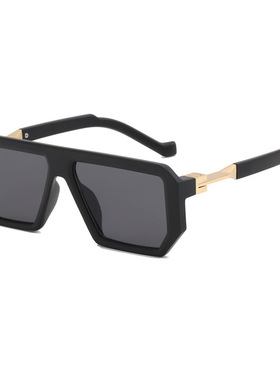 新款欧美跨境时尚女士太阳镜直播方框墨镜网红明星款大框街拍眼镜