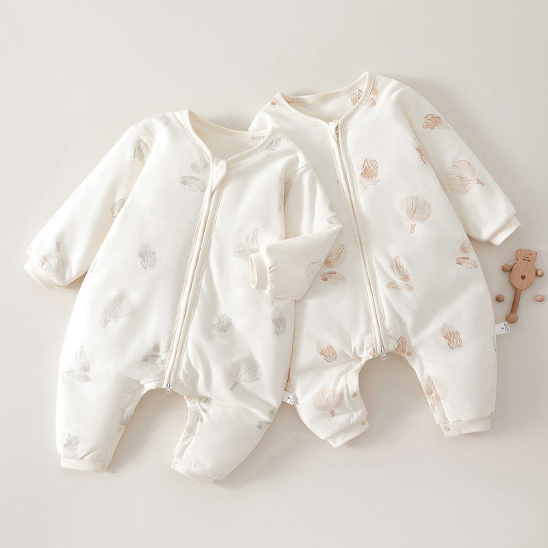 婴儿睡袋加厚夹棉儿童宝宝防踢被神器秋冬款分腿睡袋拉链式多功能