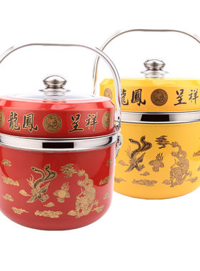 批发免火再煮锅龙凤免火锅离火再煮不锈钢锅煲汤锅焖烧蒸锅礼品锅