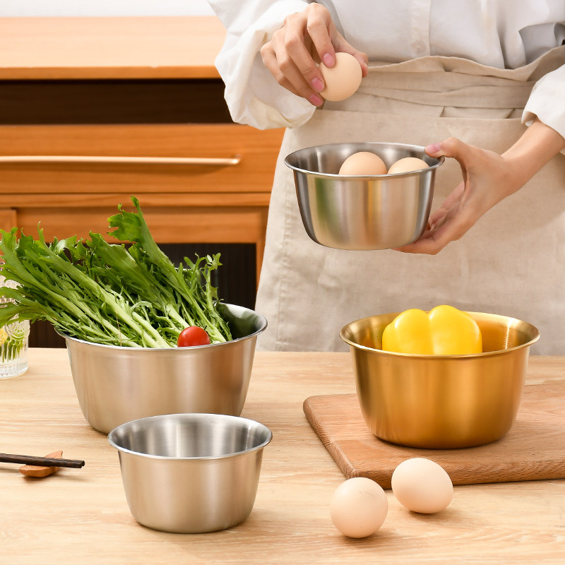 韩式不锈钢碗商用火锅店酱料碗金色生菜桶自助餐调料碗打蛋料理盆,餐饮具,碗,淘宝优惠券,粉丝福利购,淘宝优惠卷