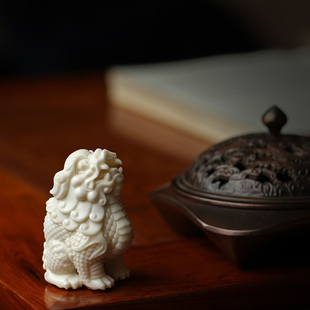 天然鹿角望天吼摆件动物纯手工雕刻瑞兽朝天吼客厅玄关家居装饰品