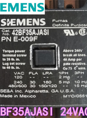 进口SIEMENS空调接触器PNE-009F 订货号42BF35AJASI 质保一年