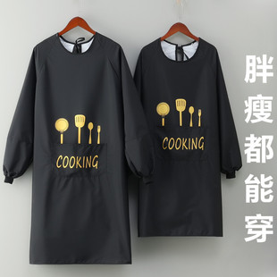 家用厨房做饭女罩衣定制logo工作服印字 围裙日式 男士 加大加长长袖