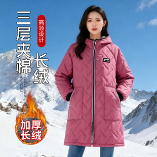 夹棉加绒保暖棉衣大褂长袖 户外工作服围裙防脏衣 防水罩衣男女冬季