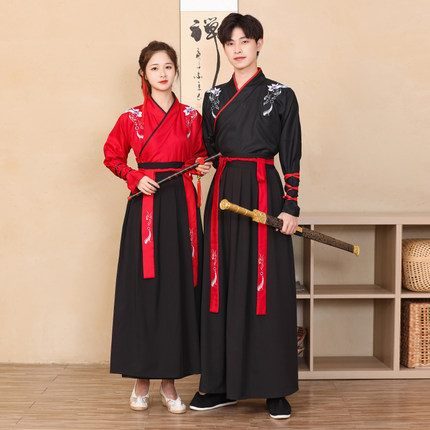 儿童古装演出服汉服男童女童中国风学生班服国学服武侠风舞蹈服装