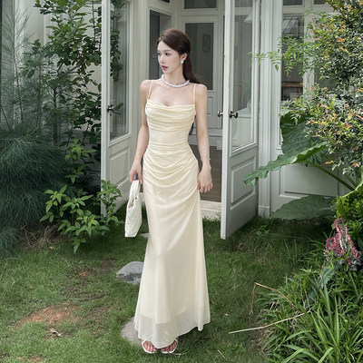 instug法式薄纱吊带洋装