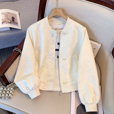 白色新中式国风棒球服外