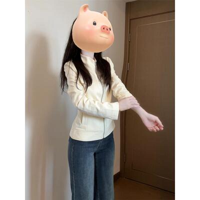 美式覆古立领短款外套女2