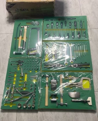 世达103件通用机修钣金工具托套装95208S 工具车托盘工具套装