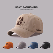 儿童棒球帽春秋款 宝宝帽子潮 遮阳防晒帽男女童小孩做旧鸭舌帽秋季