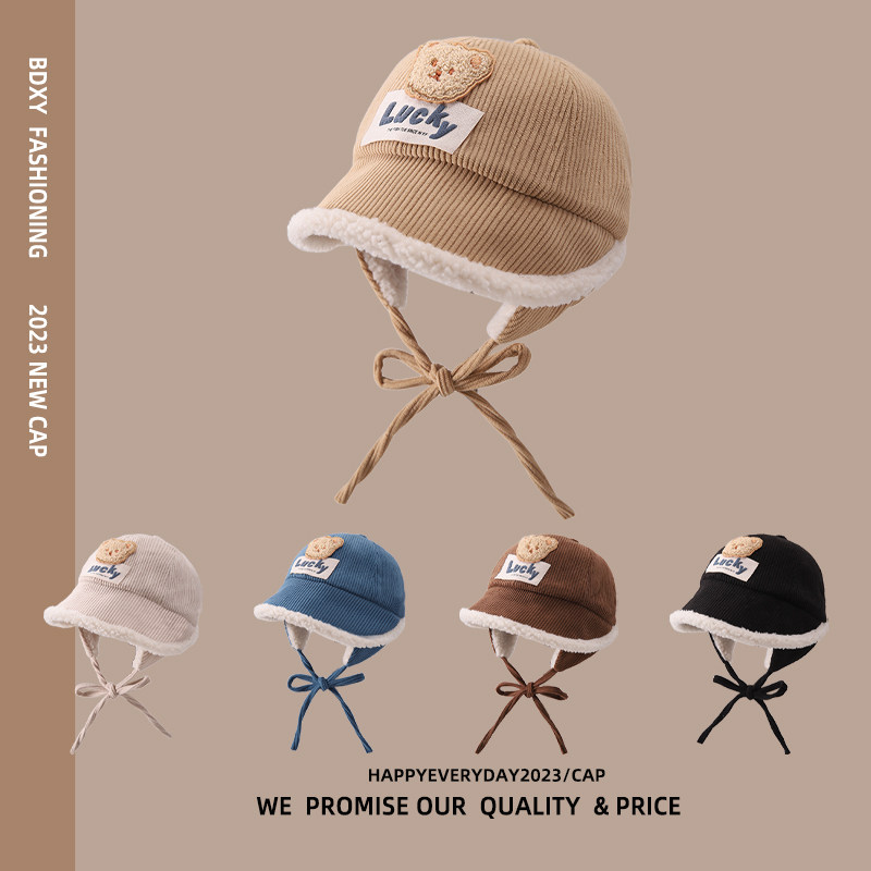 婴幼儿春秋款鸭舌帽男女宝宝秋冬季护耳灯芯绒防风保暖儿童渔夫帽,童装/婴儿装/亲子装,帽子,淘宝优惠券,粉丝福利购,淘宝优惠卷