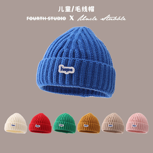 布丁新语瓜皮帽字母标套头帽