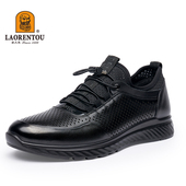 透气镂空皮凉鞋 老人头皮鞋 头层牛皮打孔鞋 休闲皮鞋 男鞋 春秋新款