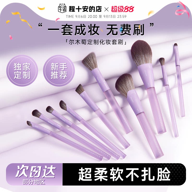 程十安 尔木萄化妆刷套装全套软毛定制刀锋腮红刷子生日礼物