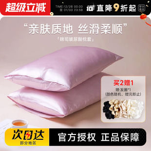 程十安 锦司枕套玻尿酸单人枕头套亲肤柔软丝质透气48cmx74cm 店