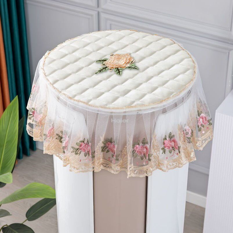 空调罩圆柱柜机罩客厅圆柜机防尘罩立式圆形蕾丝空调盖巾开机不取