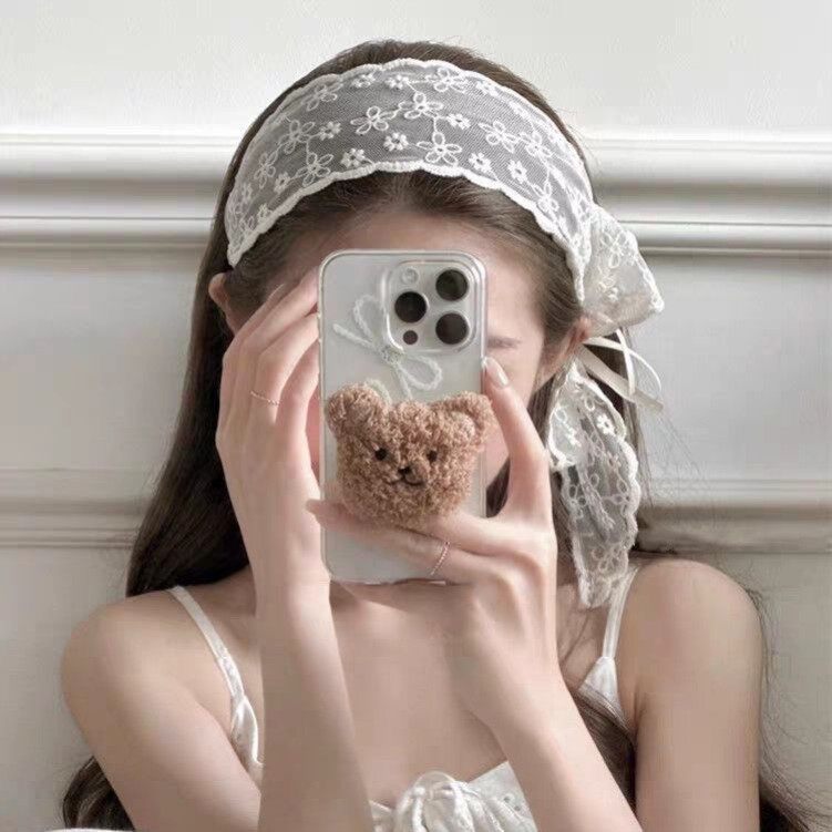 海边配饰侧边飘带蕾丝发箍白色蝴蝶结头饰女2026新款日常外戴头箍
