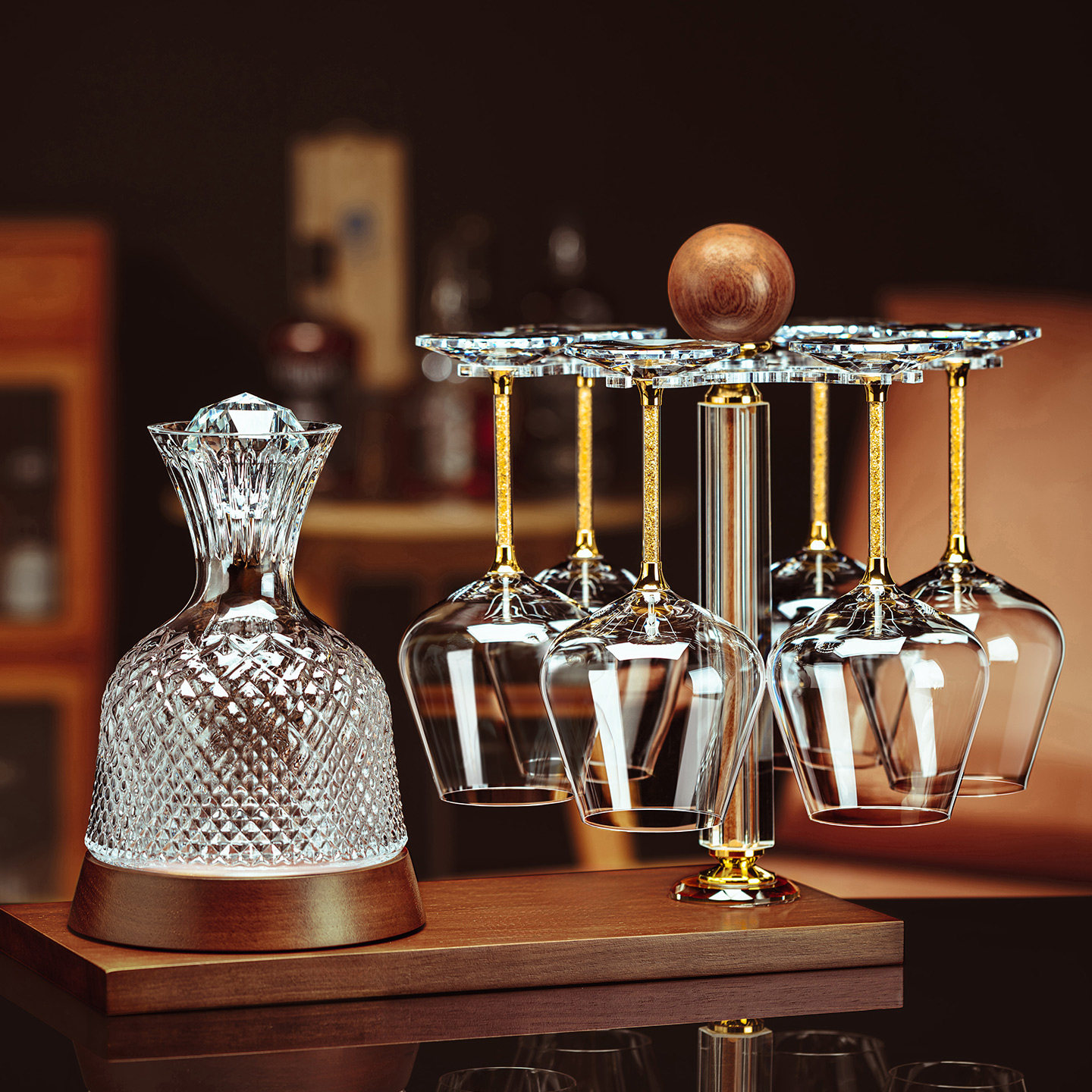 轻奢高档红酒杯套装高脚葡萄酒杯