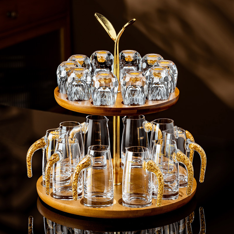 高档轻奢水晶玻璃白酒杯套装