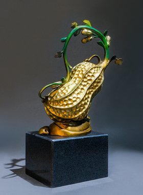 岁月黄铜好事花生摆件客厅