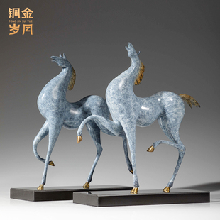 全黄铜《西风瘦马》铜马摆件工艺品书房办公室酒店别墅装饰礼品