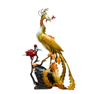 《凤凰来仪》铜金岁月黄铜摆件工艺品铜器公司新中式家居客厅装饰