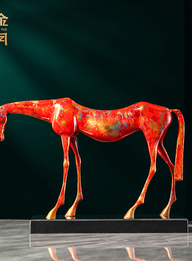 《古道西风》黄铜瘦马摆件工艺品客厅书房办公室装饰摆设开业礼品