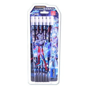 奥特曼铅笔男孩铅笔小学生专用新一二年级小学生铅笔套装幼儿园初学者洞洞笔HB带橡皮擦卡通儿童学习用品批发