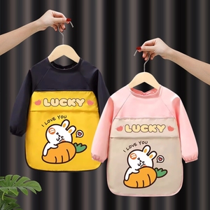 宝宝罩衣儿童吃饭秋冬季外穿围裙防水防脏画画反穿衣围兜饭兜护衣