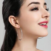 千足银耳圈银耳环9999纯银女正品 养耳洞防过敏耳饰耳扣素圈大圈圈