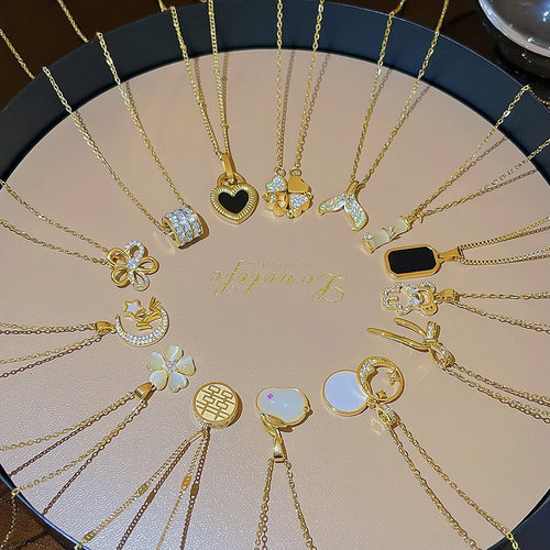 新款时尚钛钢项链配饰女轻奢小众设计感锁骨链夏天不掉色时尚颈链