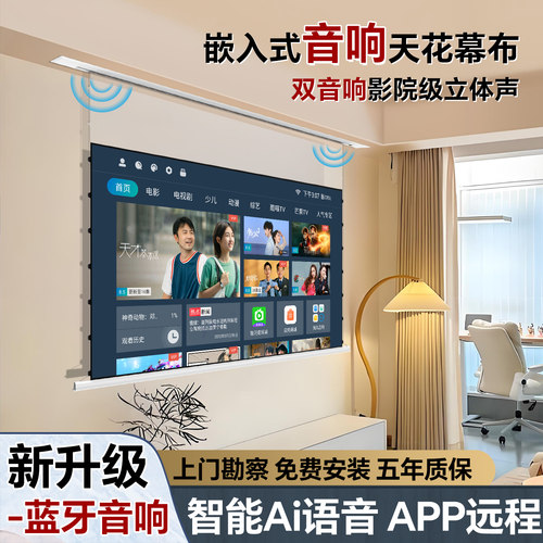 竹者【带音响】隐藏嵌入式天花幕