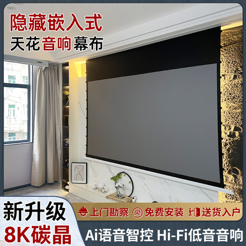 隐藏式天花幕布家庭影院投影幕布