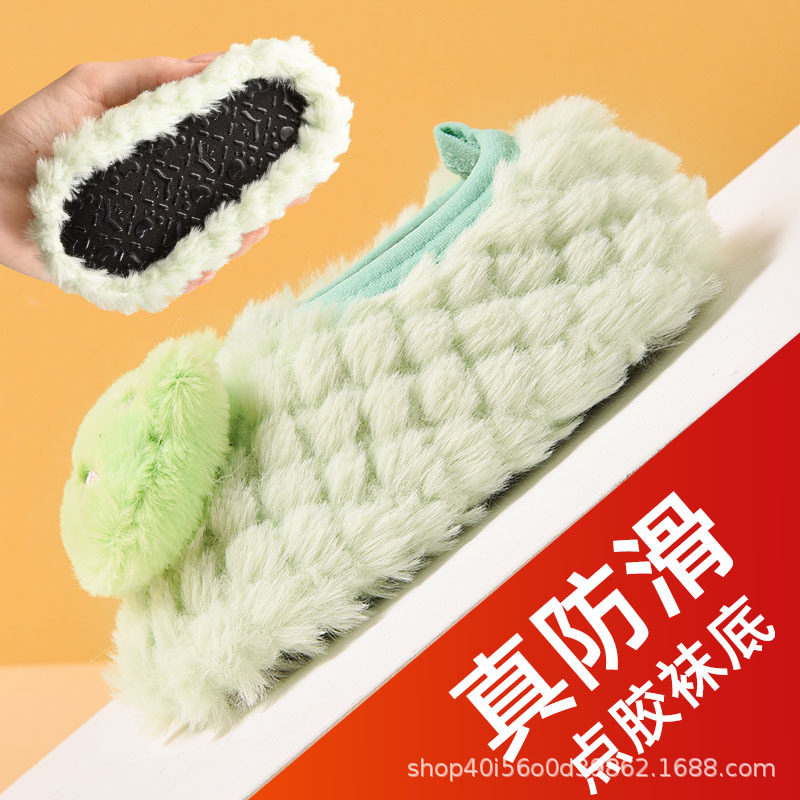 宝宝地板袜秋冬儿童防滑厚度加绒加厚保暖婴儿居家室内学步鞋袜套