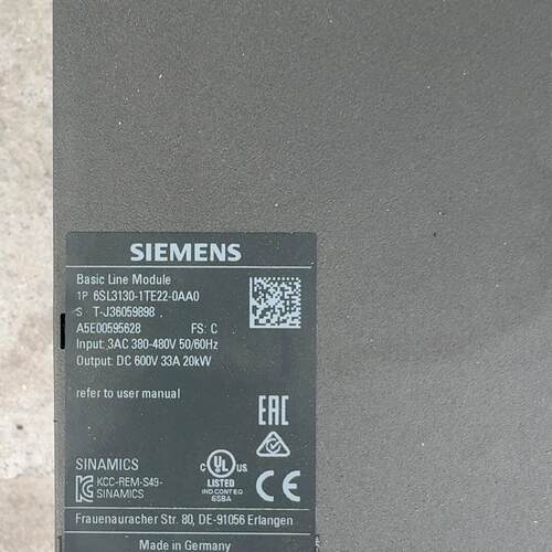 议价6SL3130-1TE22-0AA0 基础电源模块 20KW 工控自动化配件维修