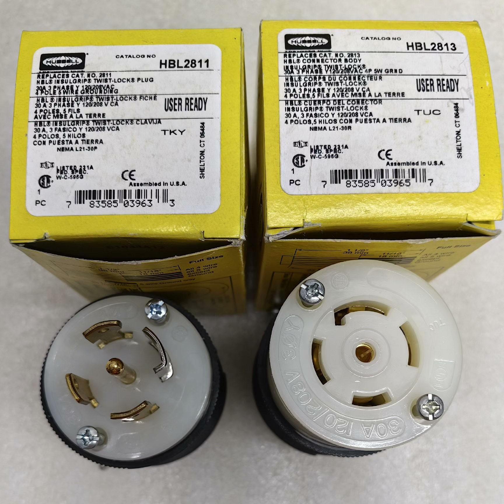 议价HBL2811 HBL2813 HUBBELL荷宝旋转锁定工业插头维修