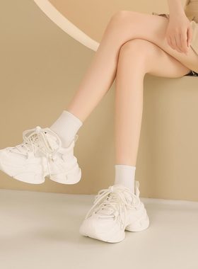 westory女士2024夏季新款ins白色厚底休闲运动老爹鞋74181
