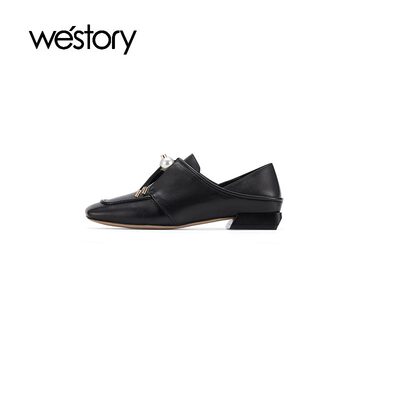 西柚里通勤百搭方头单鞋westory