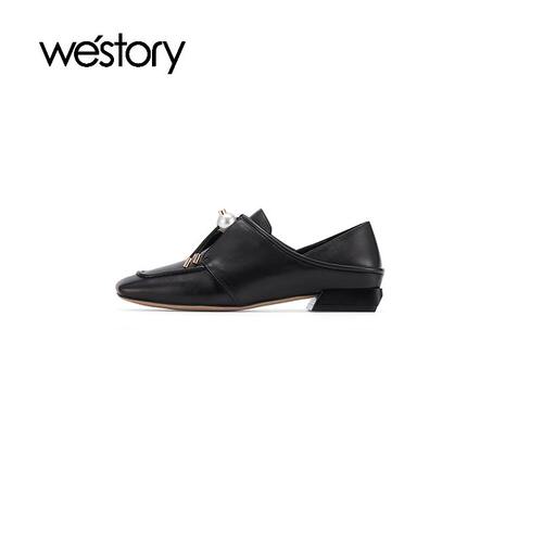 西柚里通勤百搭方头单鞋westory