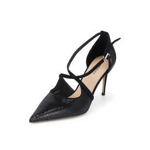 westory2024春季新款细跟尖头包头罗马带高跟鞋法式气质单鞋56761