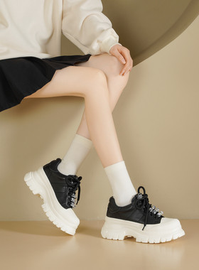 westory2025秋季新款舒适百搭时尚休闲鞋甜酷厚底增高松糕鞋