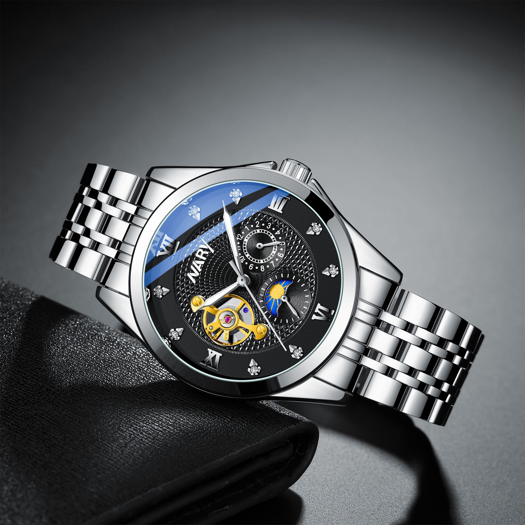 原装NARY/耐瑞男机械手表全自动